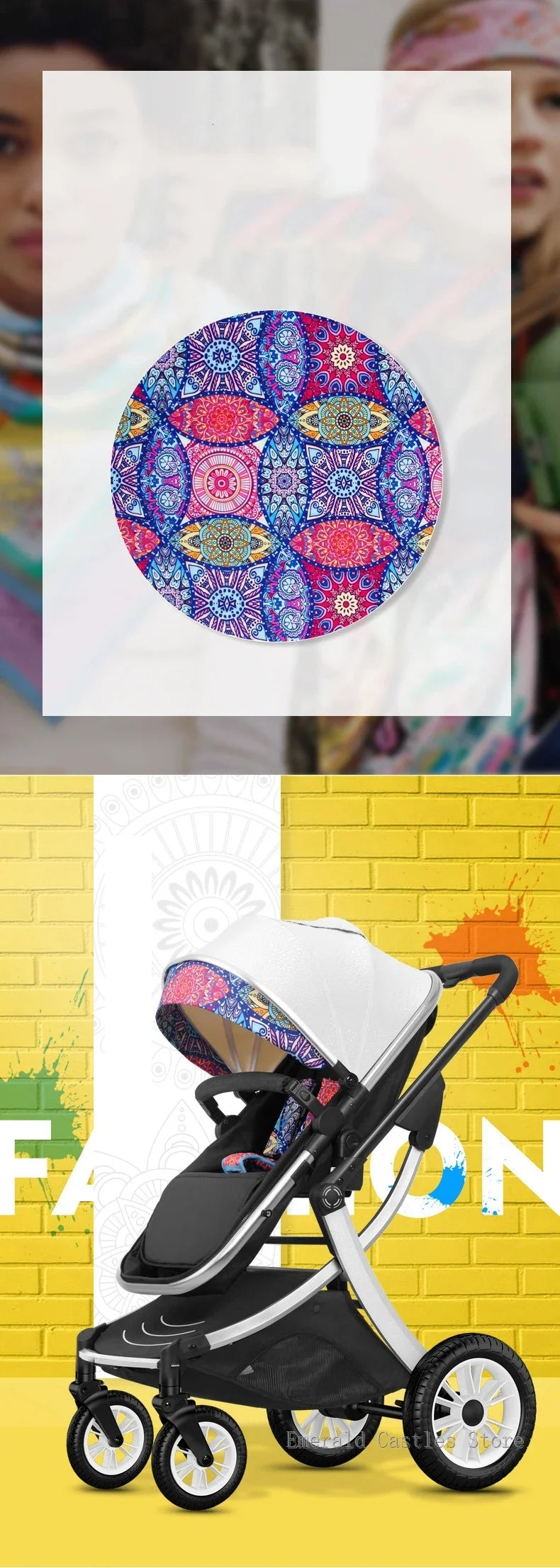Poussette haute pour bébé