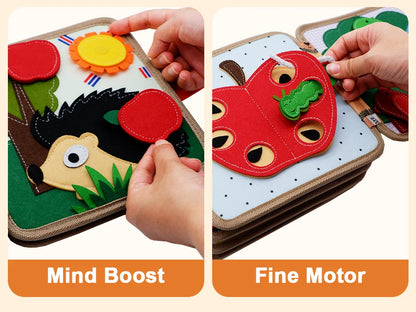 Livre sensoriel montessori avec tête de girafe
