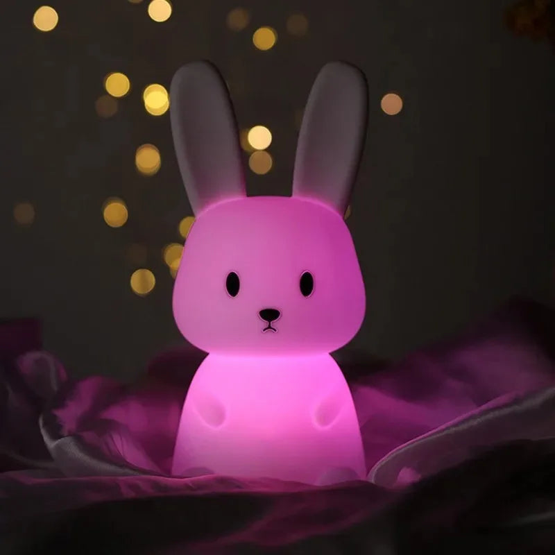 Veilleuse lapin en silicone aux couleurs changeantes