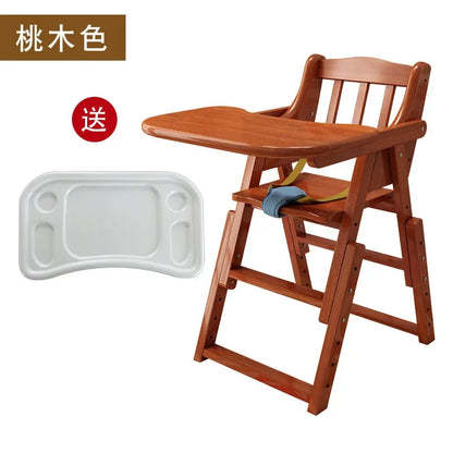 Chaise haute en bois pliable pour bébé