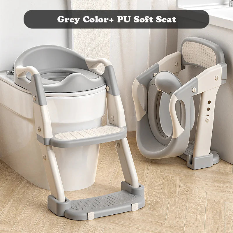 Chaise de toilettes pliable avec escalier pour enfants