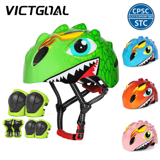 Casque de vélo à motif de dinosaure 3D pour enfants