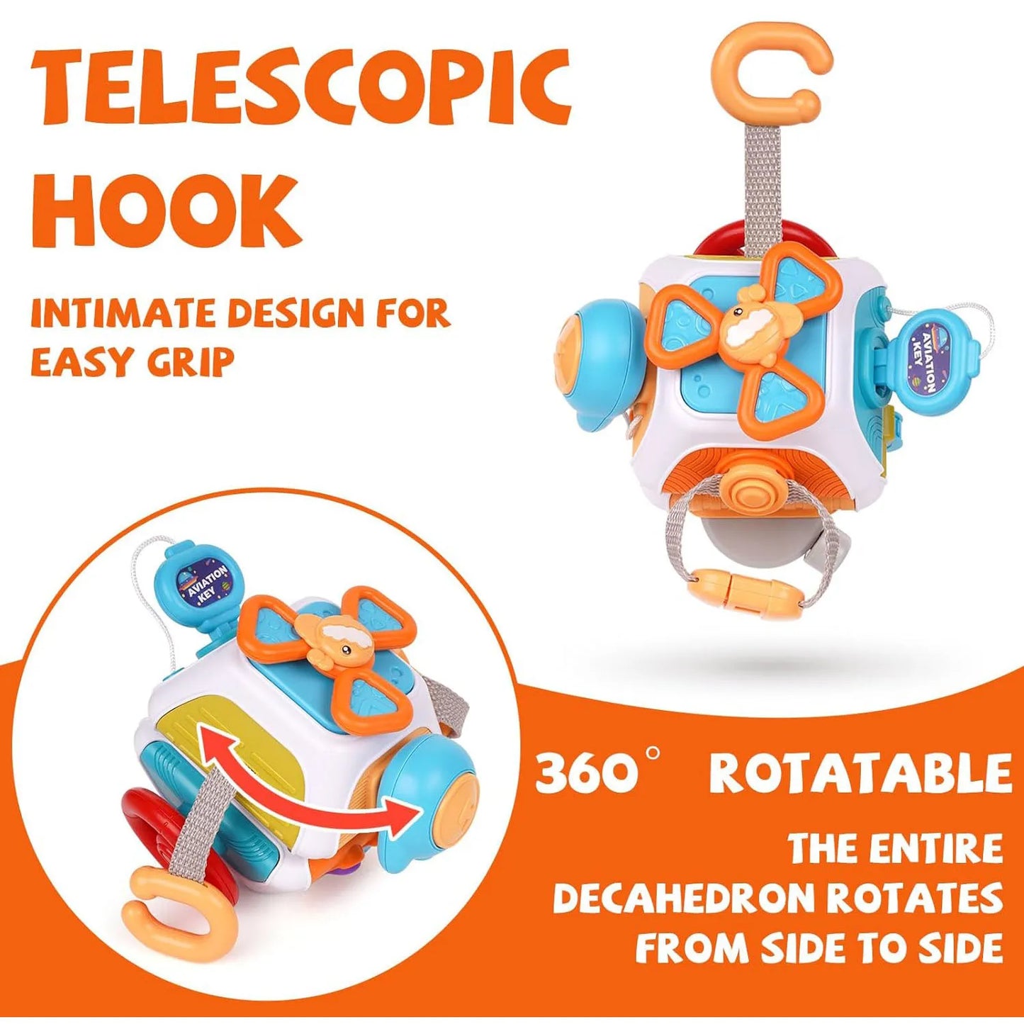 Jouet montessori sensoriel hexagone pour bébé