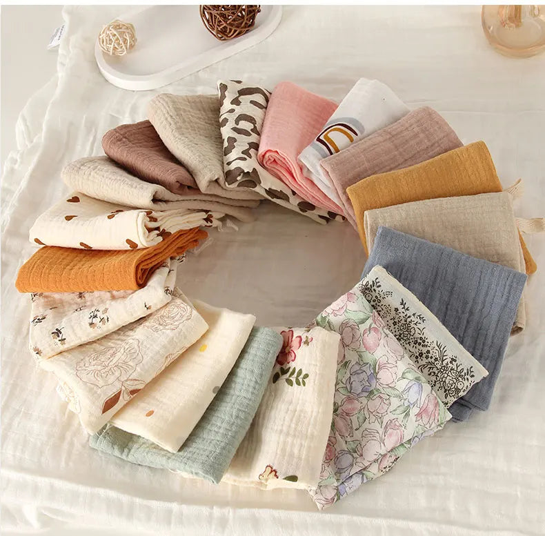 Bavoir 100% en mousseline de coton biologique pour bébé X5