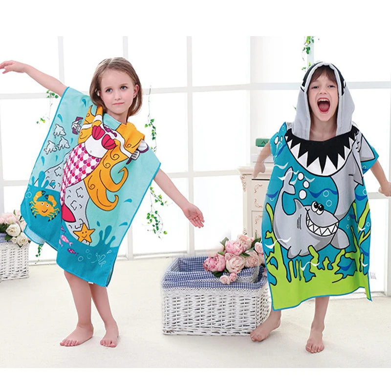 Cape de bain à capuche pour enfant