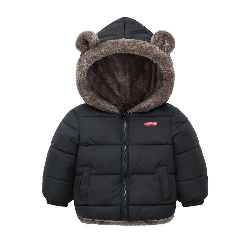 Manteau à capuche polaire épais pour enfants