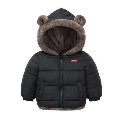 Manteau à capuche polaire épais pour enfants