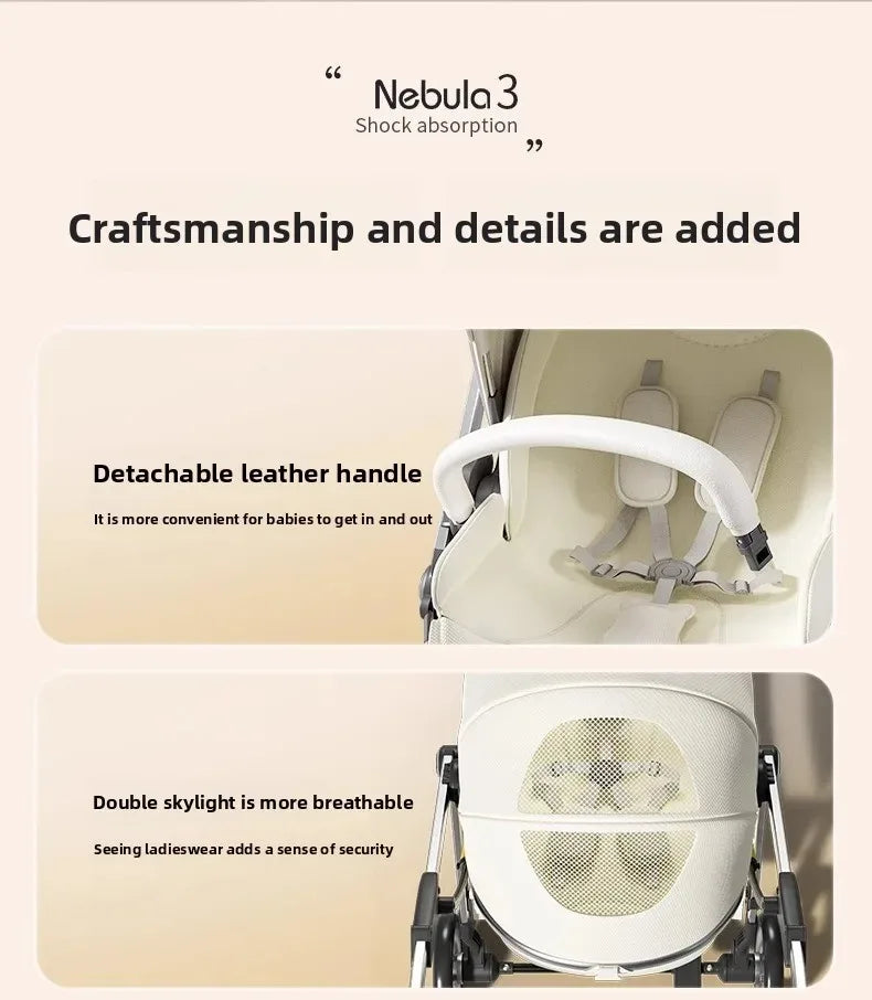 Poussette de luxe portable pour bébé