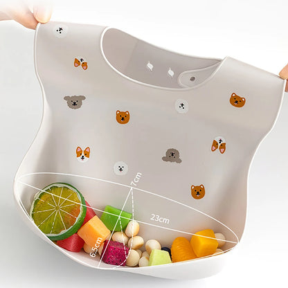 Bavoir en silicone réglable pour bébés