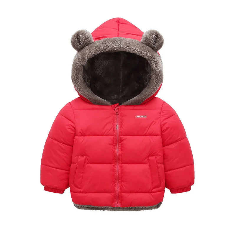 Manteau à capuche polaire épais pour enfants