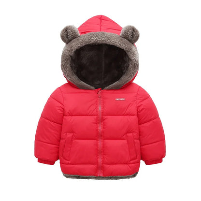 Manteau à capuche polaire épais pour enfants