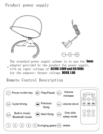 Berceau électrique et musical télécommandé pour bébé avec connexion Bluetooth