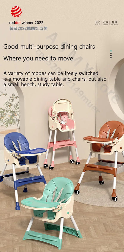 Chaise bébé haute pliable et réglable