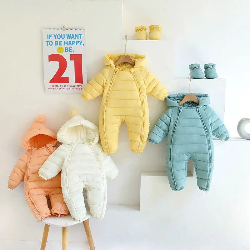 Doudoune bébé barbotteuse rouge avec capuche