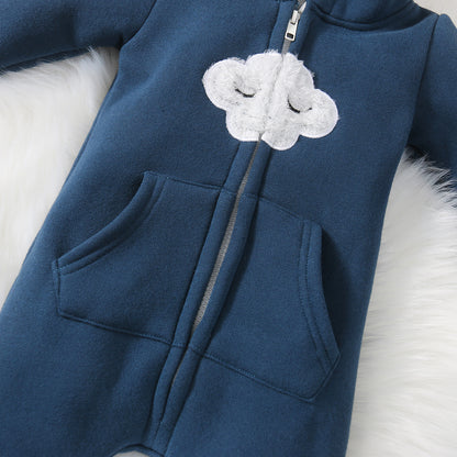 Grenouillère à capuche pour bébé