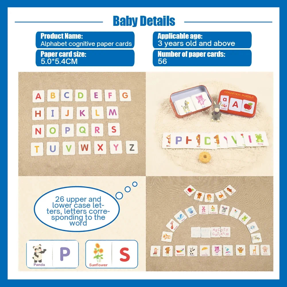 Cartes de puzzle cognitif pour bébé