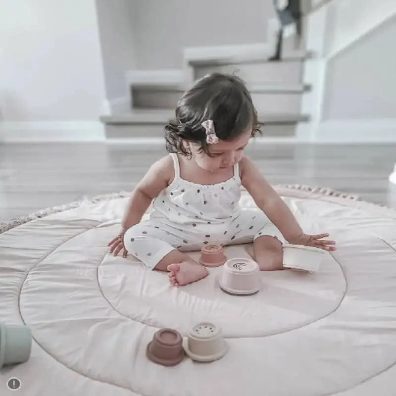 Tapis de sol rose en coton doux pour bébé