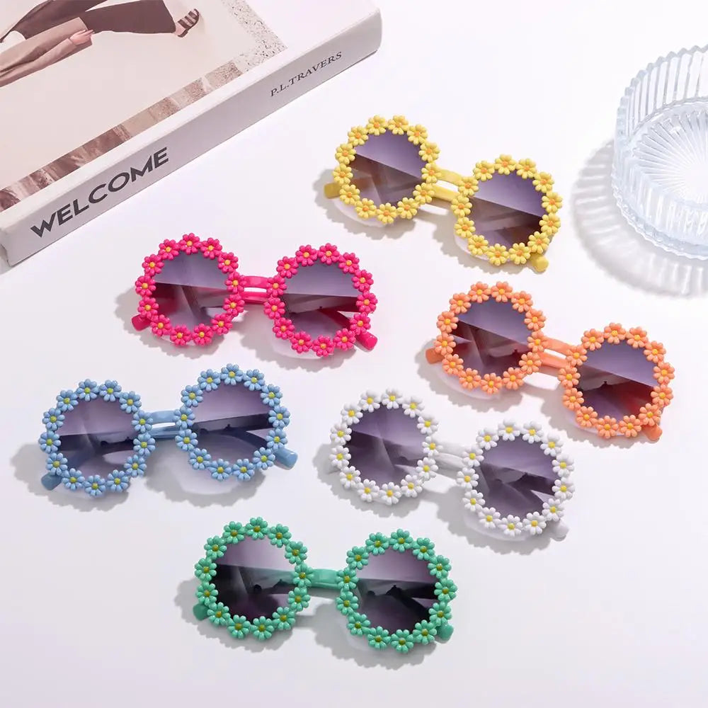 Lunette de soleil bébé ronde en forme de marguerite