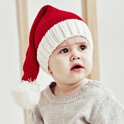 Joli Bonnet de Noël à pompon unisexe pour maman et bébé