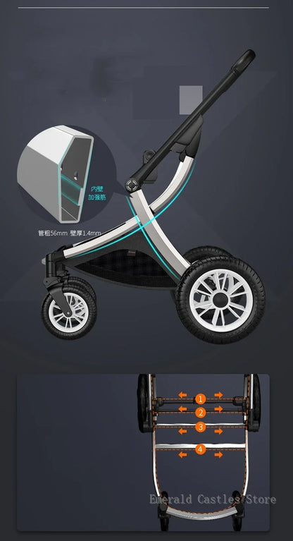 Poussette haute pour bébé