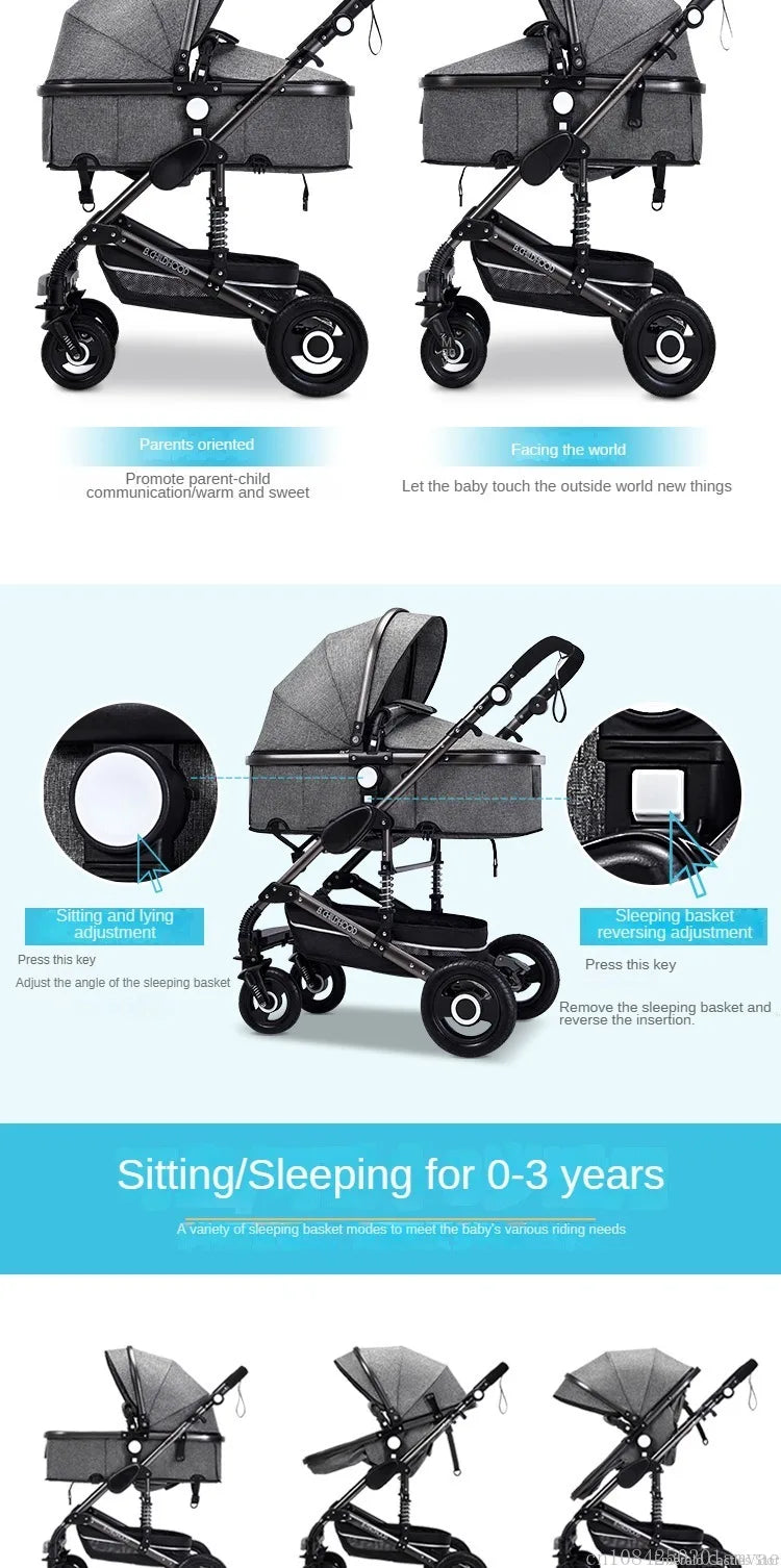 Poussette pliable multifonctionnelle pour bébé