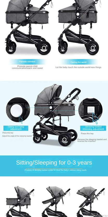 Poussette pliable multifonctionnelle pour bébé
