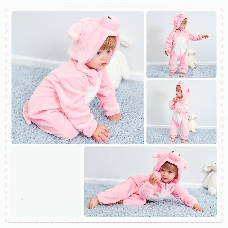 Combinaison pyjama doux à motifs d’animaux pour bébé