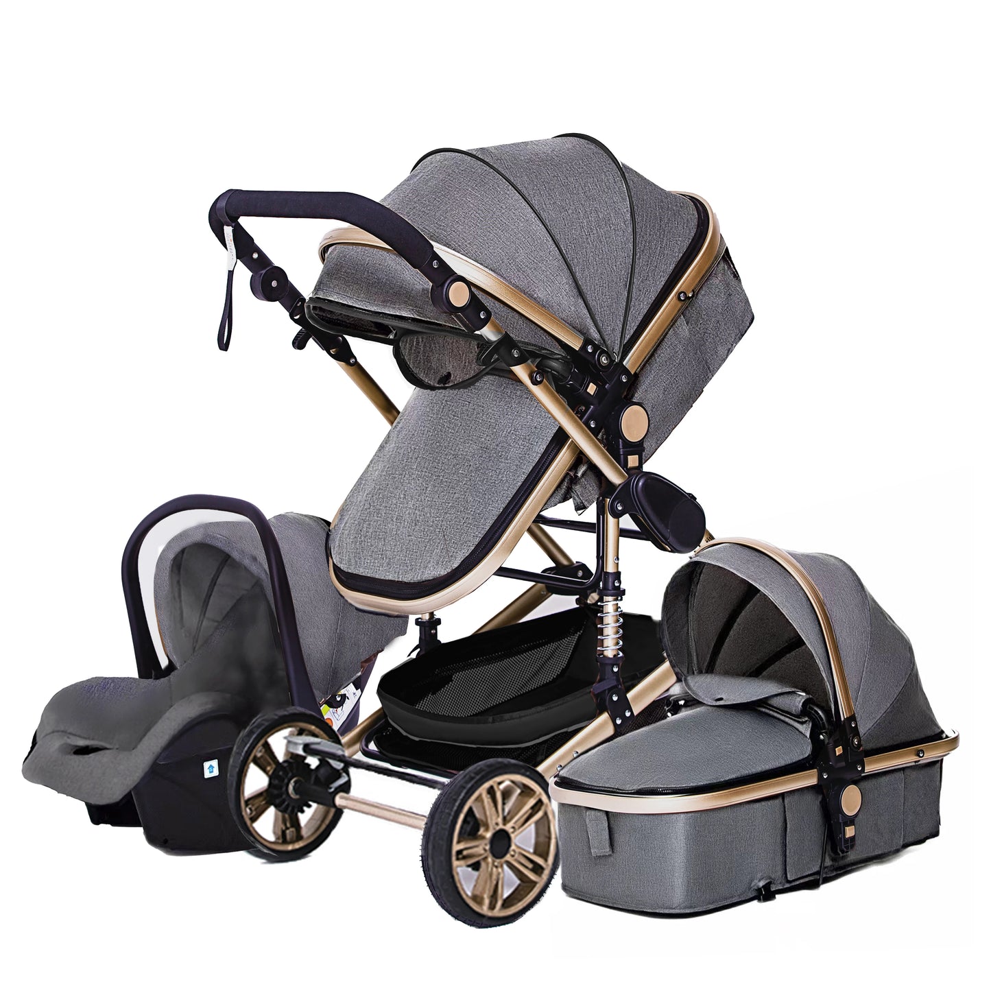 Poussette trio 3 en 1 pour bébé pliable