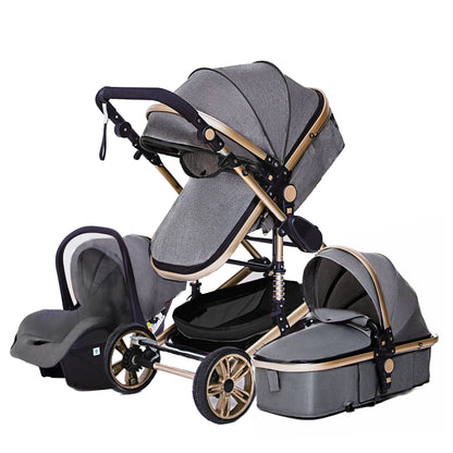Poussette trio 3 en 1 pour bébé pliable