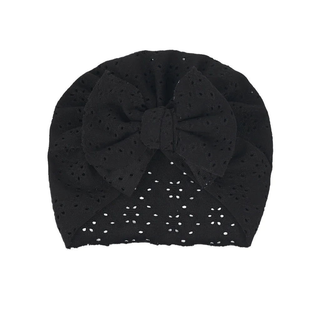 Turban en dentelle avec noeud pour bébé fille