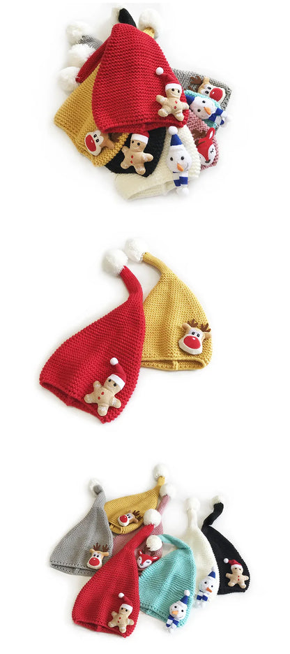 Bonnet de noël en tricot pour bébé fille et garçon