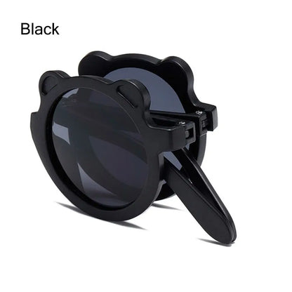 Lunettes de soleil pliables rondes en forme d’ours pour enfants