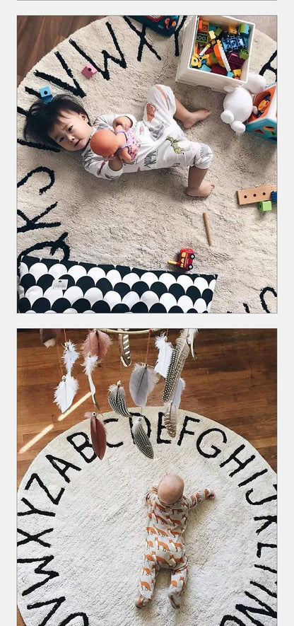 Tapis de sol blanc doux pour bébé avec l’alphabet