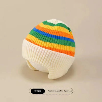 Bonnet tricoté coloré pour bébé
