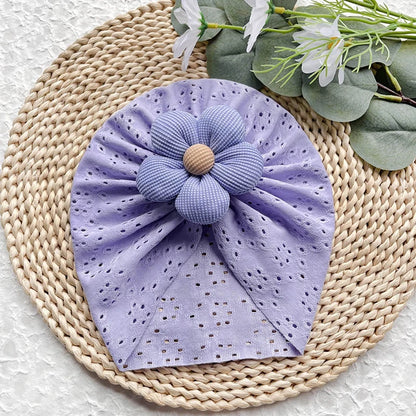 Turban respirant à fleurs pour bébé fille