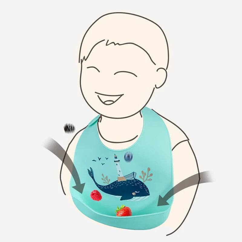 Bavoir pour bébé en silicone souple