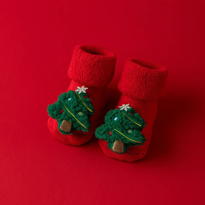Chaussettes à motifs de noël en coton pour enfants