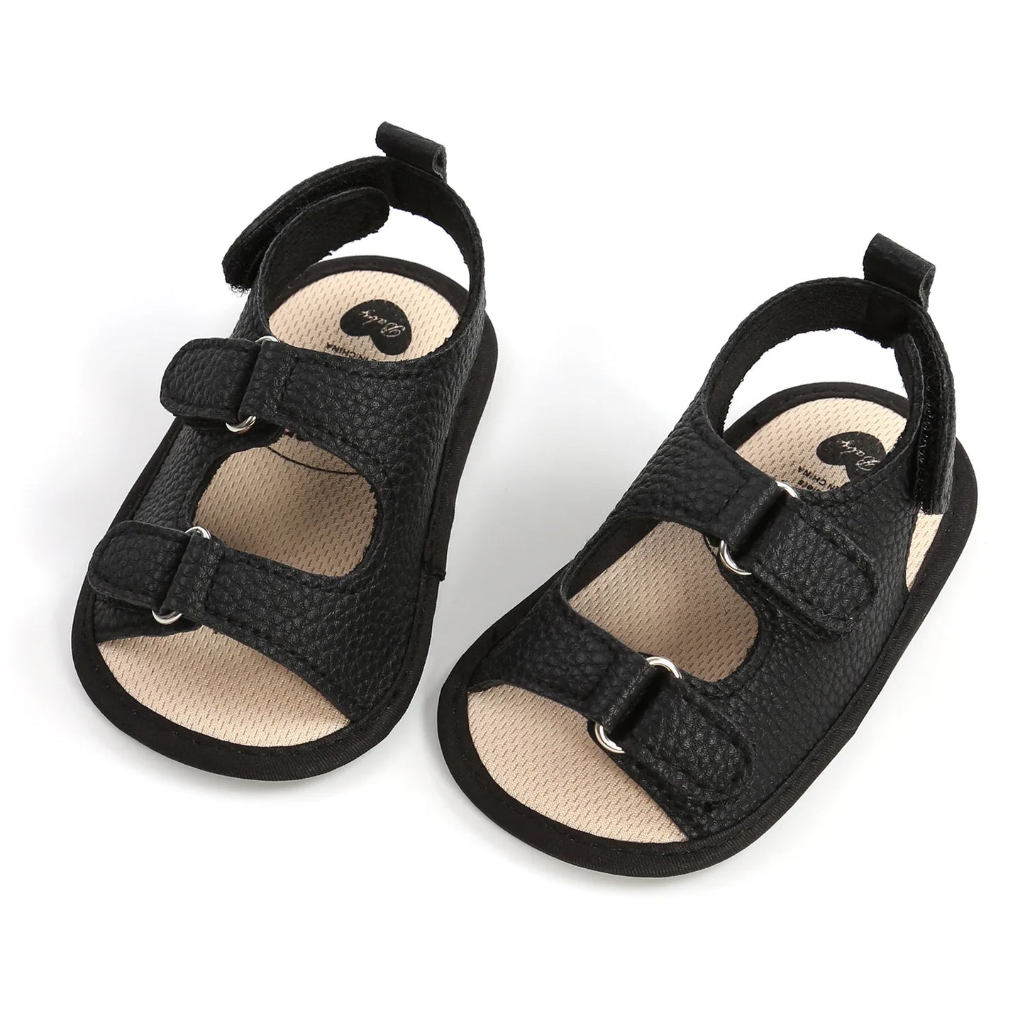 Sandales plates d’été à scratch pour bébé garçon et fille
