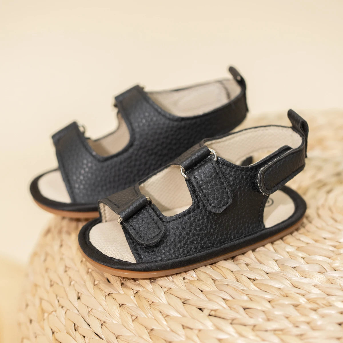 Sandales plates d’été à scratch pour bébé garçon et fille