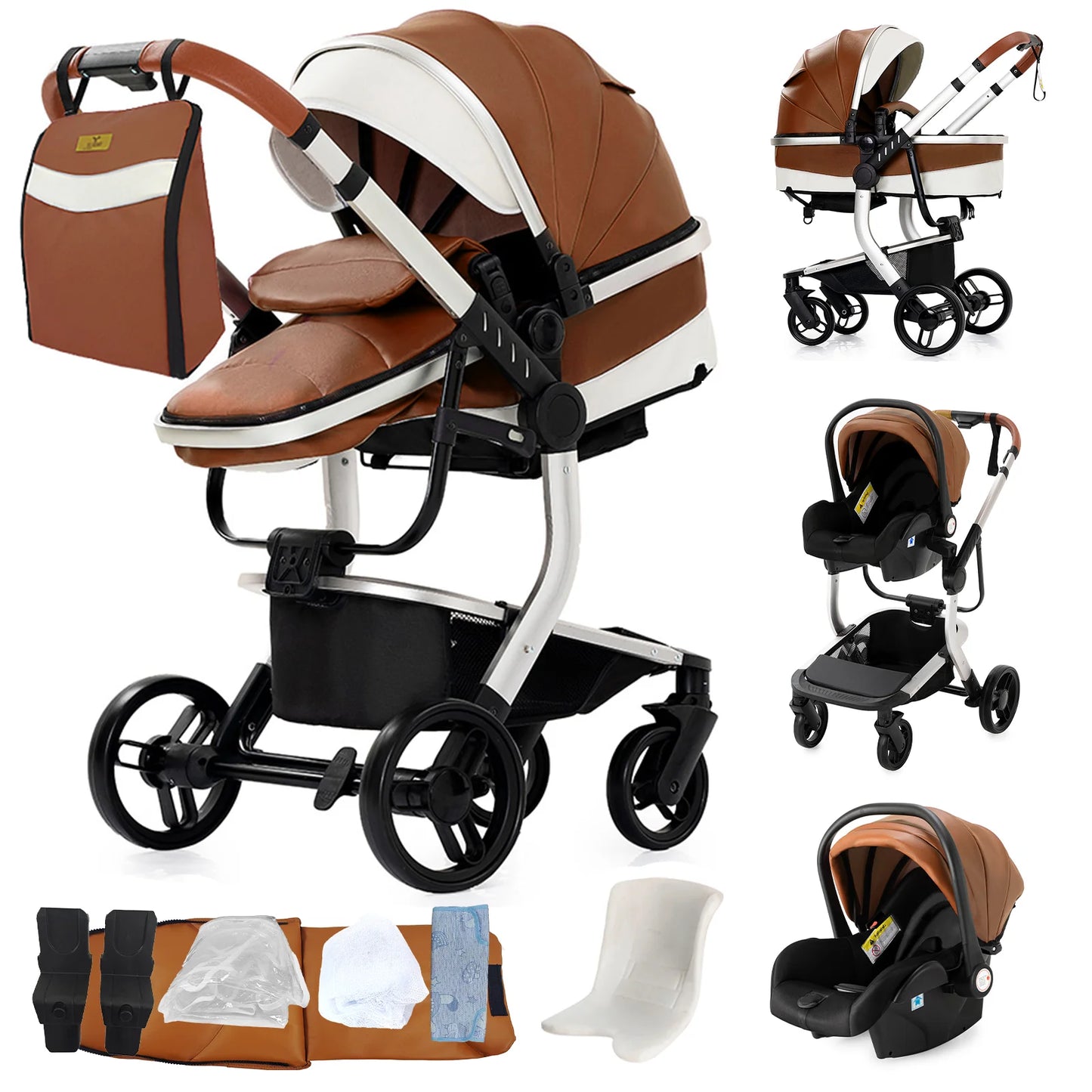 Poussette de paysage haute pliable