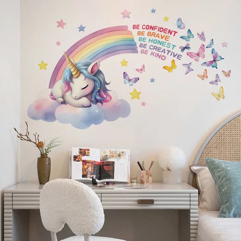 Autocollants muraux en forme de licorne