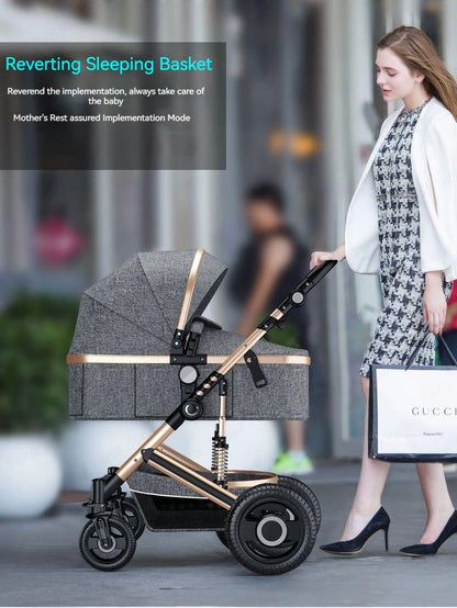 Poussette de luxe réversible pour bébé