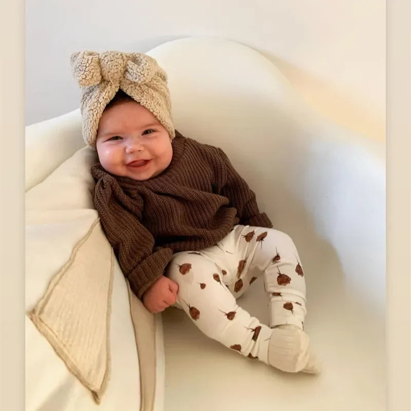 Turban pour bébé d’hiver en tissu épais