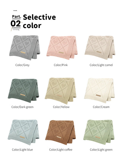 Couverture tricotée en coton pour bébé