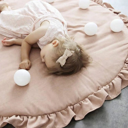 Tapis de sol bébé rond en dentelle douce