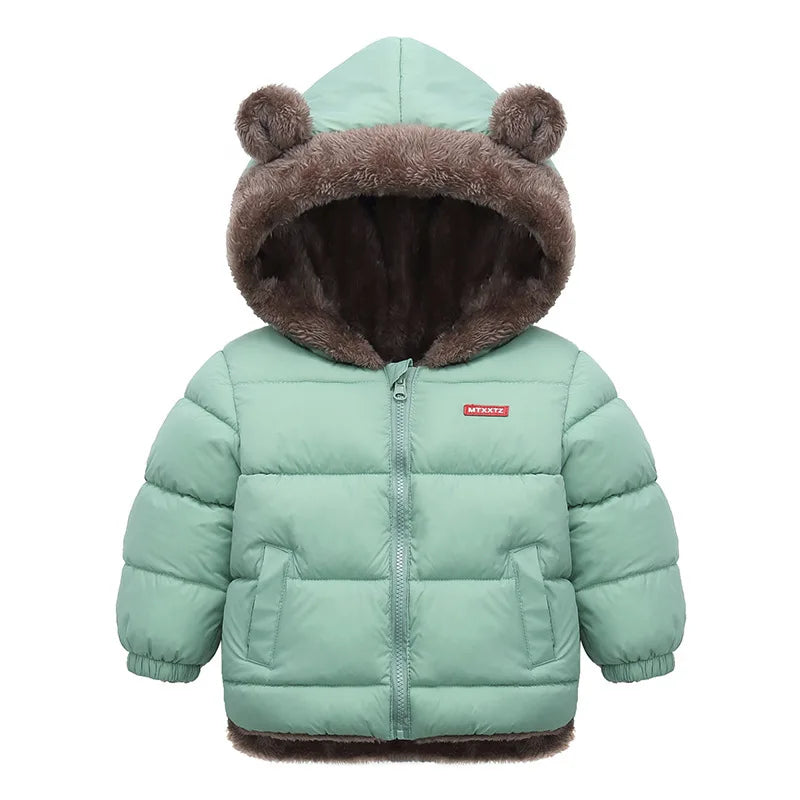 Manteau à capuche polaire épais pour enfants