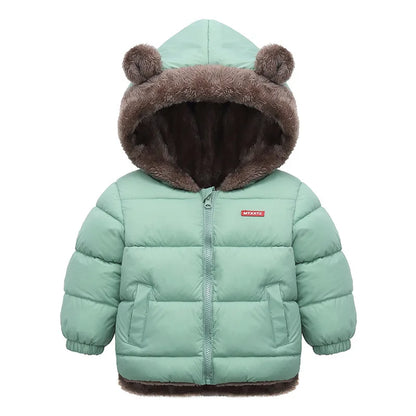 Manteau à capuche polaire épais pour enfants