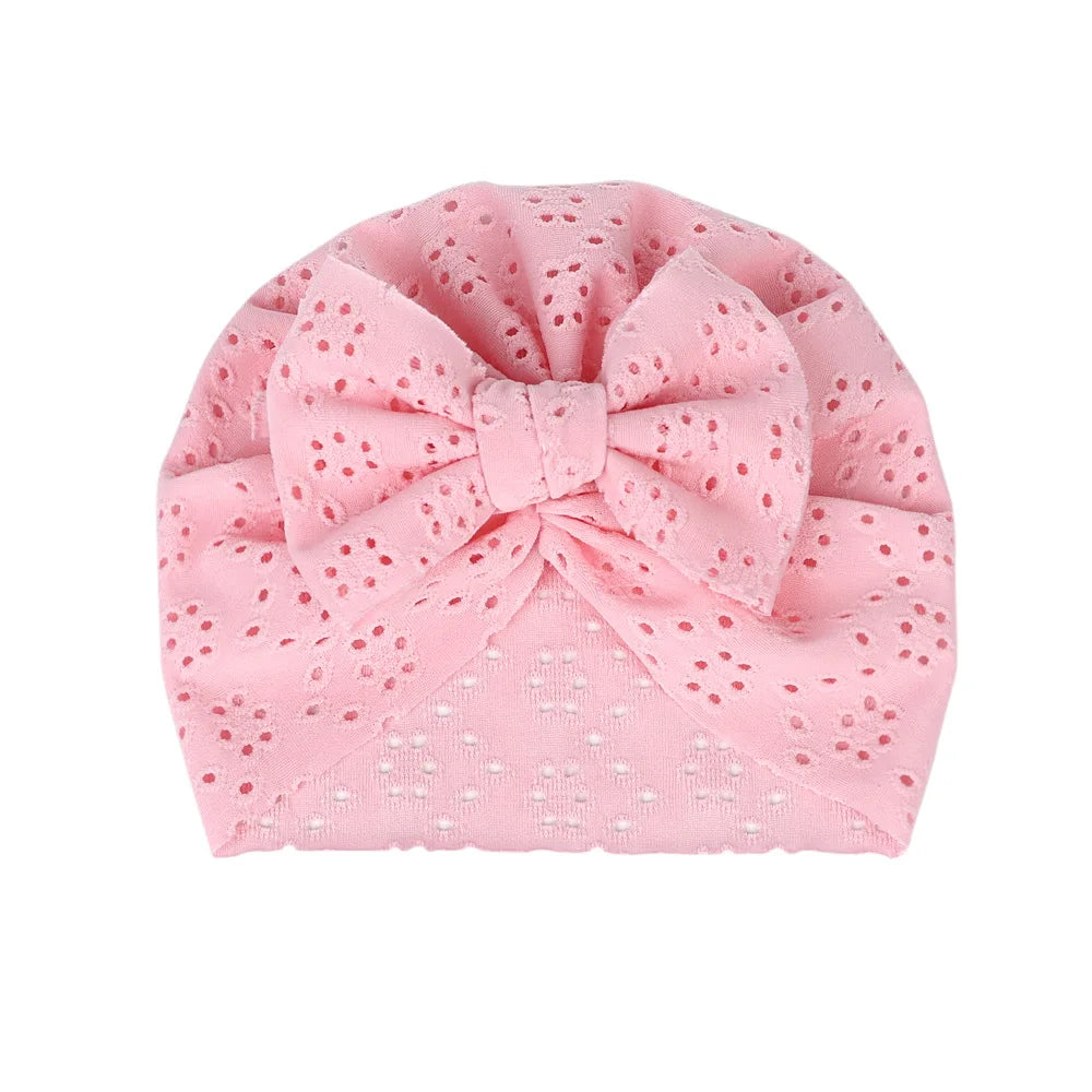 Turban en dentelle avec noeud pour bébé fille