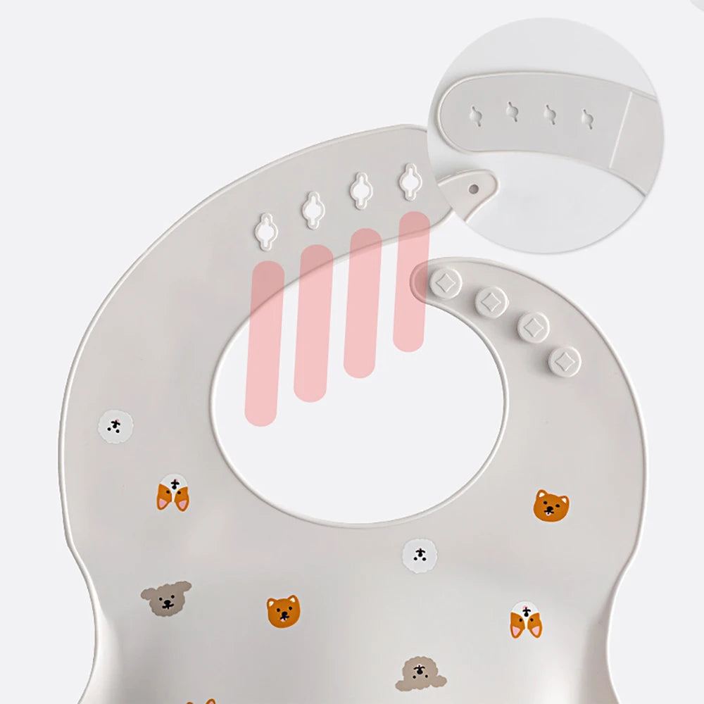 Bavoir en silicone réglable pour bébés