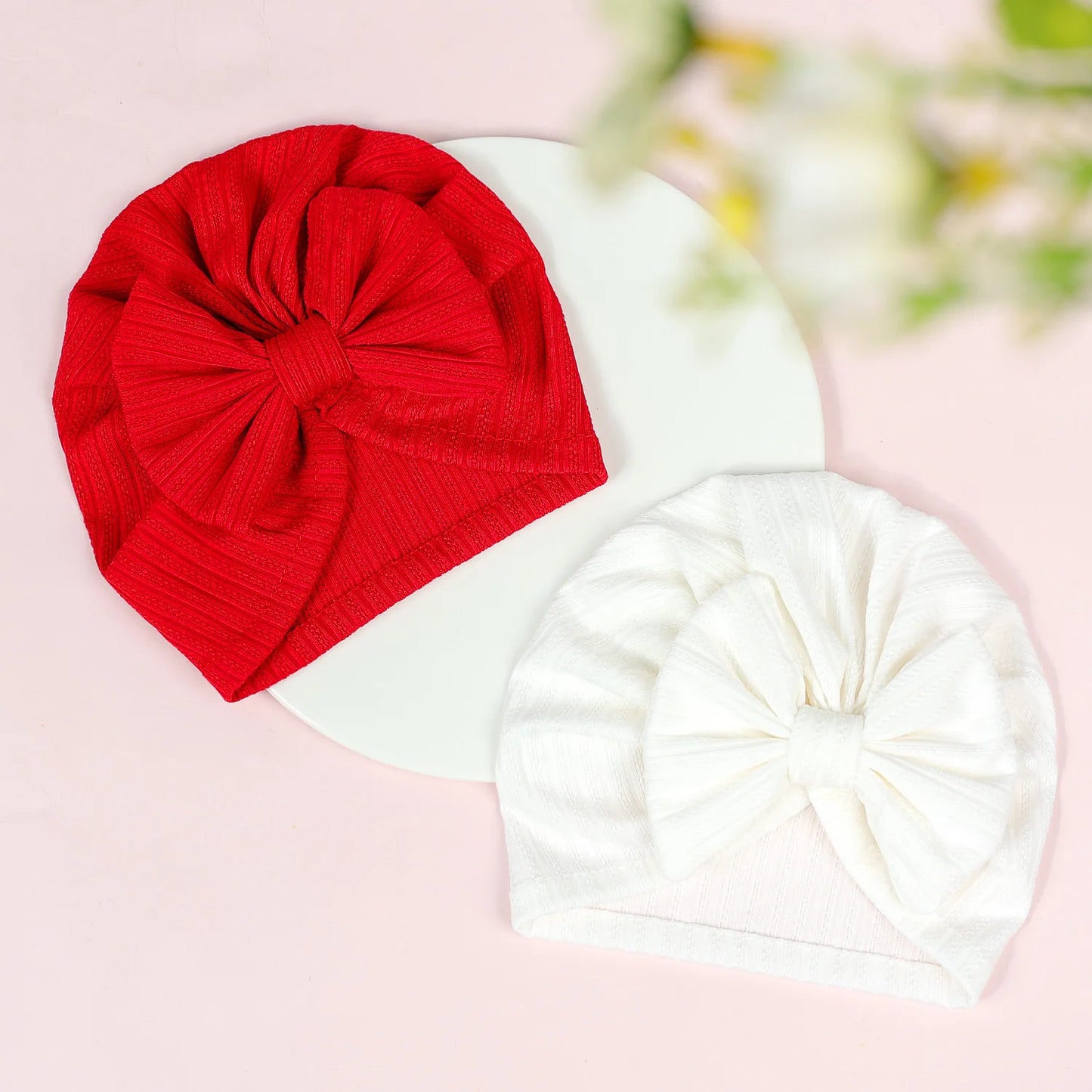 Turban en coton doux avec nœud papillon pour fille
